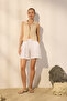 White 100% Linen Pleated High Waist Shorts Twoss24Sr00093