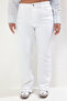 Beyaz Yüksek Bel Comfort/Orta Esnek Straight Fit Büyük Beden Jeans TBBSS25CJ00019 - 4