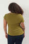 Oil Green Crepe Summer Woven Zipper Plus Size Blouse Tbbss25Af00016 - 4