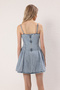 Light Blue Skirt Ruffled Adjustable Strap Pleated Mini Denim Dress Twoss25El00750 - 4