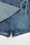 Mavi Kruvaze Bağlama Detaylı Normal Bel Denim Şort Etek TWOSS25SR00182 - 6