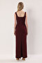 Bordo Shift/Düz Kesim Maxi Dokuma Abiye & Mezuniyet Elbisesi TPRSS25AE00177 - 4