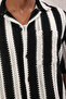 Siyah Oversize Fit Triko Görünümlü Gömlek TMNSS25GO00028 - 3