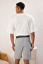 Lacivert- Gri Regular Fit 2'li Örme Şort TMNSS25SR00045 - 4