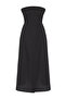Black Woven Slit 100% Cotton Maxi Beach Dress Tbess25El00093 - 5