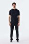 Black Button Detailed Slim Fit Polo Neck T-Shirt - 2