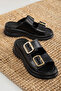 Women's Poly Sole Slippers with Buckle Detail