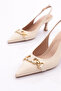 Women's Accessory Heeled Shoes Cream 9711021085 - 4