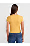 31750 100% Cotton Contrast Short Sleeve T-Shirt-Mustard - 2