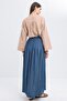 Women's Buttoned Pleated TENCEL™ Skirt - 4