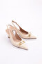 Women's Accessory Heeled Shoes Cream 9711021085 - 2