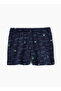 Boys' Navy Blue Sea Pattern Cotton Shorts