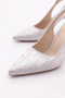 Women's Pointed Toe Heeled Shoes Silver 61143534 - 4
