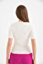 Women's V-Neck White Knitwear - 6
