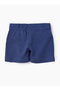 Boys' Solid Navy Blue Cotton Shorts - 2