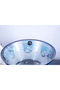 Blue and White Patterned Footed Glass Presentation Bowl |   Crystal Look Bowl 19 cm - 2
