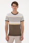 Men's Slim Fit Crew Neck Mink T-Shirt 50299358-Vr052