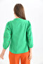 Women's Long Sleeve Embroidered Button Detail Blouse - 7