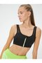 Sports Bra Zippered Front Tulle Thick Straps
