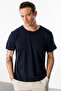 تي شيرت رجالي 100% قطن بقصة عادية وفتحة رقبة دائرية تي شيرت أساسي BASIC-T-SHIRT1