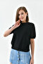 Women's Black Openwork Seasonal Knitwear Sweater - 3