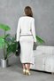Women's Crew Neck Bow Detail Double Knitwear Set - 6