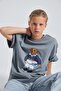 Teddy Bear Design Printed 100% Cotton Men's Oversize Kids T-Shirt - 4