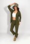 Women's Pants Bottom Top Double Kimono Suit Casual Fit Green - 3