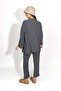 Women's Pants Bottom Top Double Kimono Suit Casual Fit Gray - 6