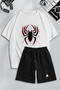 Unisex Men's Women's Spider Printed Special Design Oversize Tshirt and Shorts Tracksuit Set