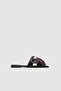 Sakkara Black Leather Women's Slippers with Bow Detail