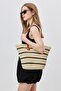 Beige Strappy Straw Shoulder Bag Y9201