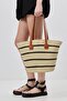 Beige Strappy Straw Shoulder Bag Y9201 - 3