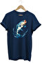 Fishing Perch Fish Printed Colorful Design 100% Cotton Regular Fit Crew Neck T-Shirt