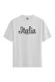Italia Logo - 100% Cotton Men's White T-Shirt - Premium Quality