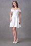 Flexible Scuba Fabric V-Neck White Evening Dress Engagement Wedding Graduation 019 - 6