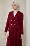 Double Suit with Pleated Skirt and Jacket Claret Red - 2