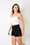 Black Denim Shorts - Women's, Lock Zip - 3