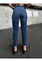 HIGH-WAISTED RIPPED DETAIL MOM JEANS - 2