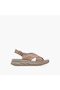 Textured Cross Strap Sandals with Buckle Closure - 3