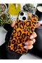 Shine Leopard Color Gradient Glossy Design Silicone Case Compatible with iPhone 14 Plus - 15 Plus - 7
