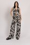 Women's Summer Black Three-Piece Beaded String-Tie Ornament Pocket Vest and Waist Elasticated Pocket Trousers Linen Suit Stylish Daily Casual Two-Piece 1215