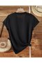 Oversize Heart Rhythm Printed Black Relaxed Fit T-Shirt Unisex - 2