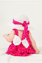 Flower Patterned Bow Baby Girl Dress with Hat - 3
