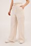 Waist Laced Linen Breeze Beige Loose Trousers - 2