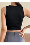 Halter Neck Camisole Fabric Sleeveless High Waist Matching Basic Summer Crop Tank Top - 5