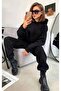 Women's Black Short Crop Tracksuit Set
