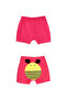 Dark Fuchsia Bee Printed Girls' Shorts - 3