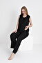 Pregnant and Maternity Ruffle Detailed V-Neck Woven Pajama Set Suitable for Breastfeeding - 4