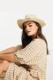 Women's Beige Cowboy Straw Beach Hat